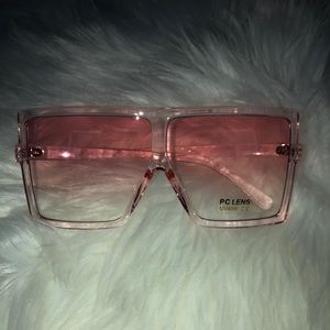 Pink large frame sunglasses